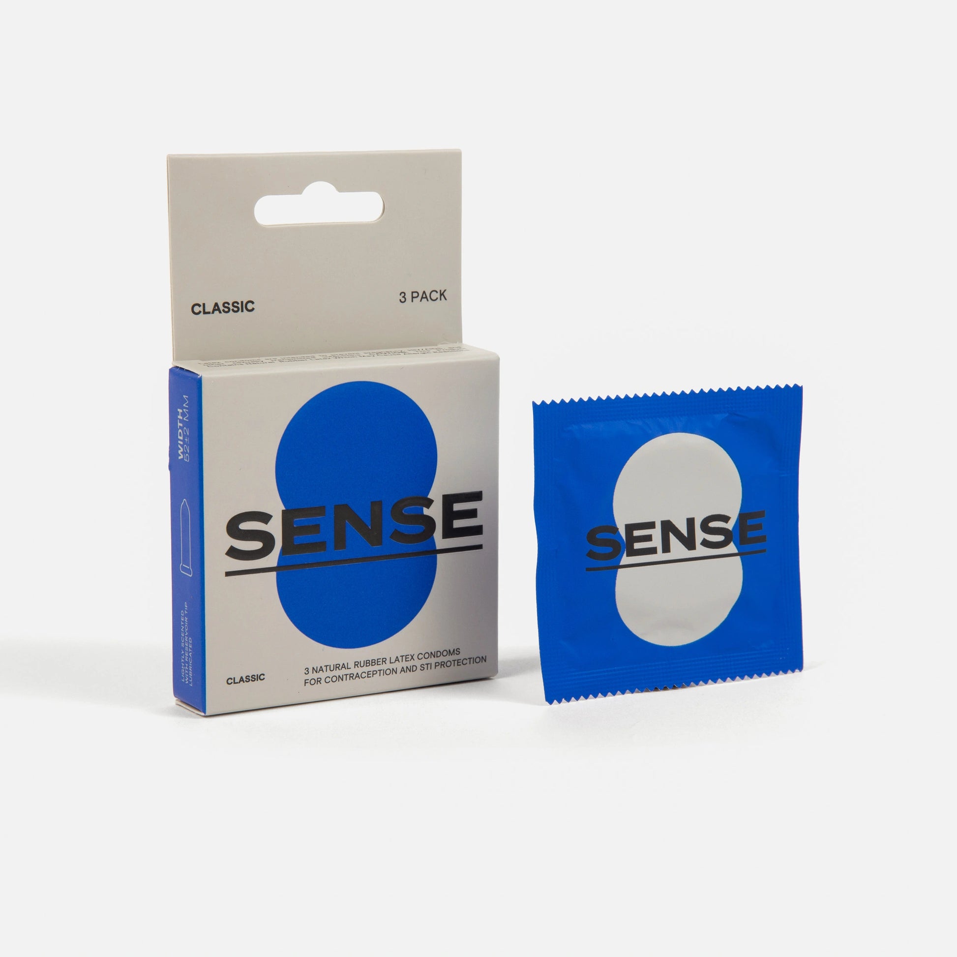 Sense premium natural rubber latex condoms 3 pack
