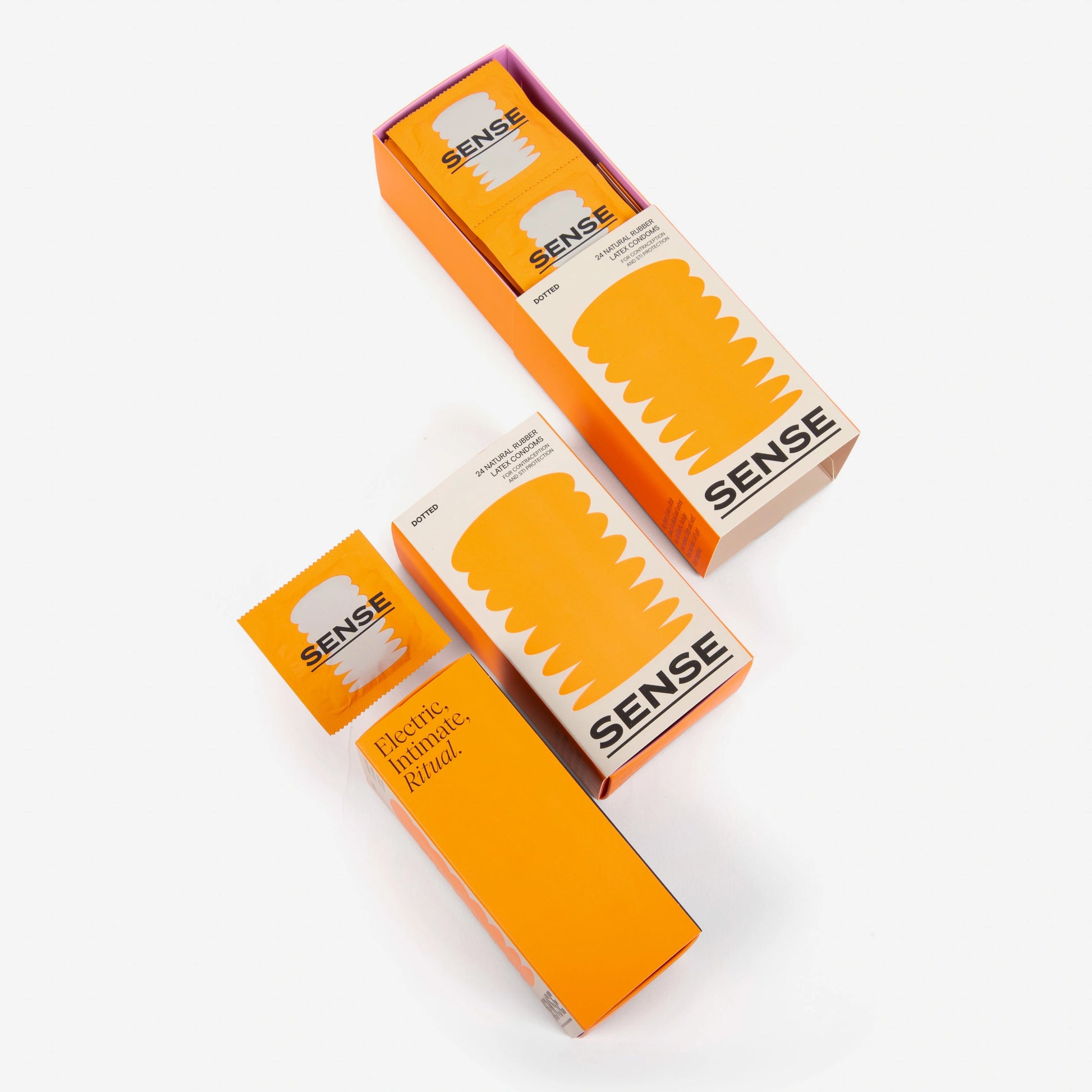 Sense dotted natural rubber latex condoms 24 pack