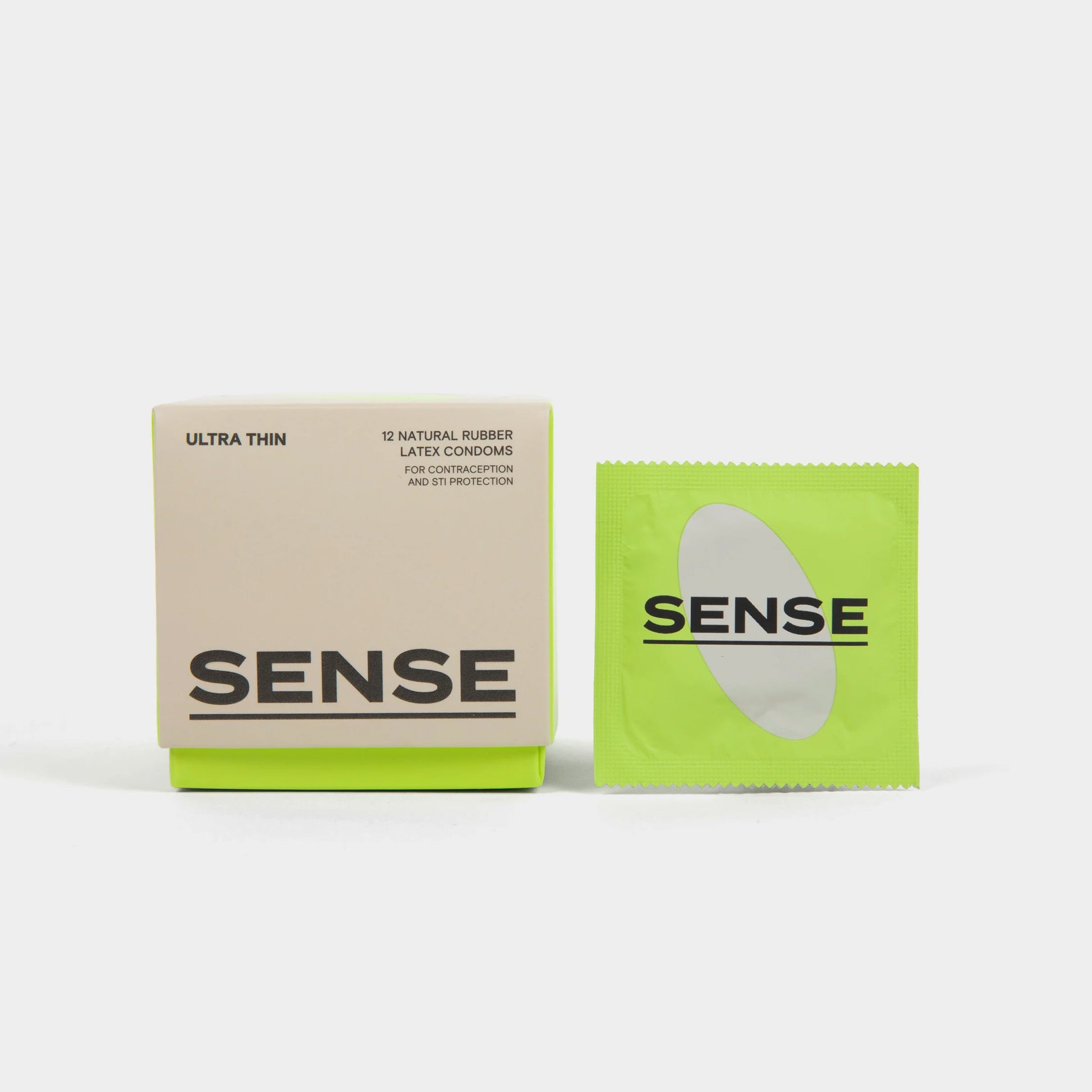 Sense ultra thin natural rubber latex condoms 12 pack