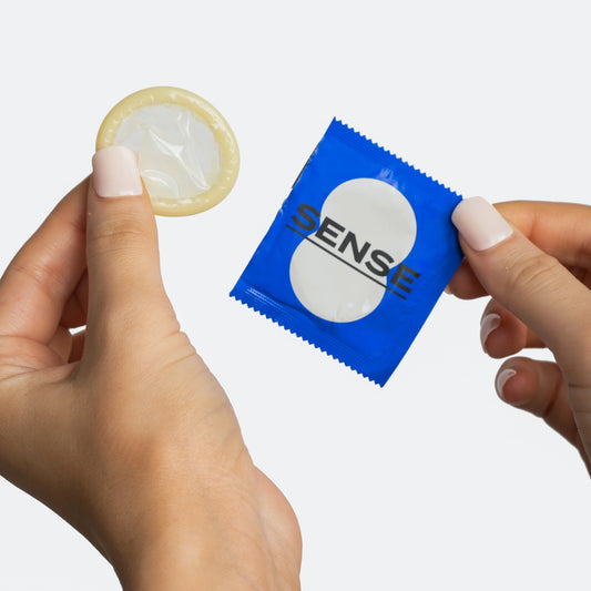 Sense classic natural rubber latex condoms open