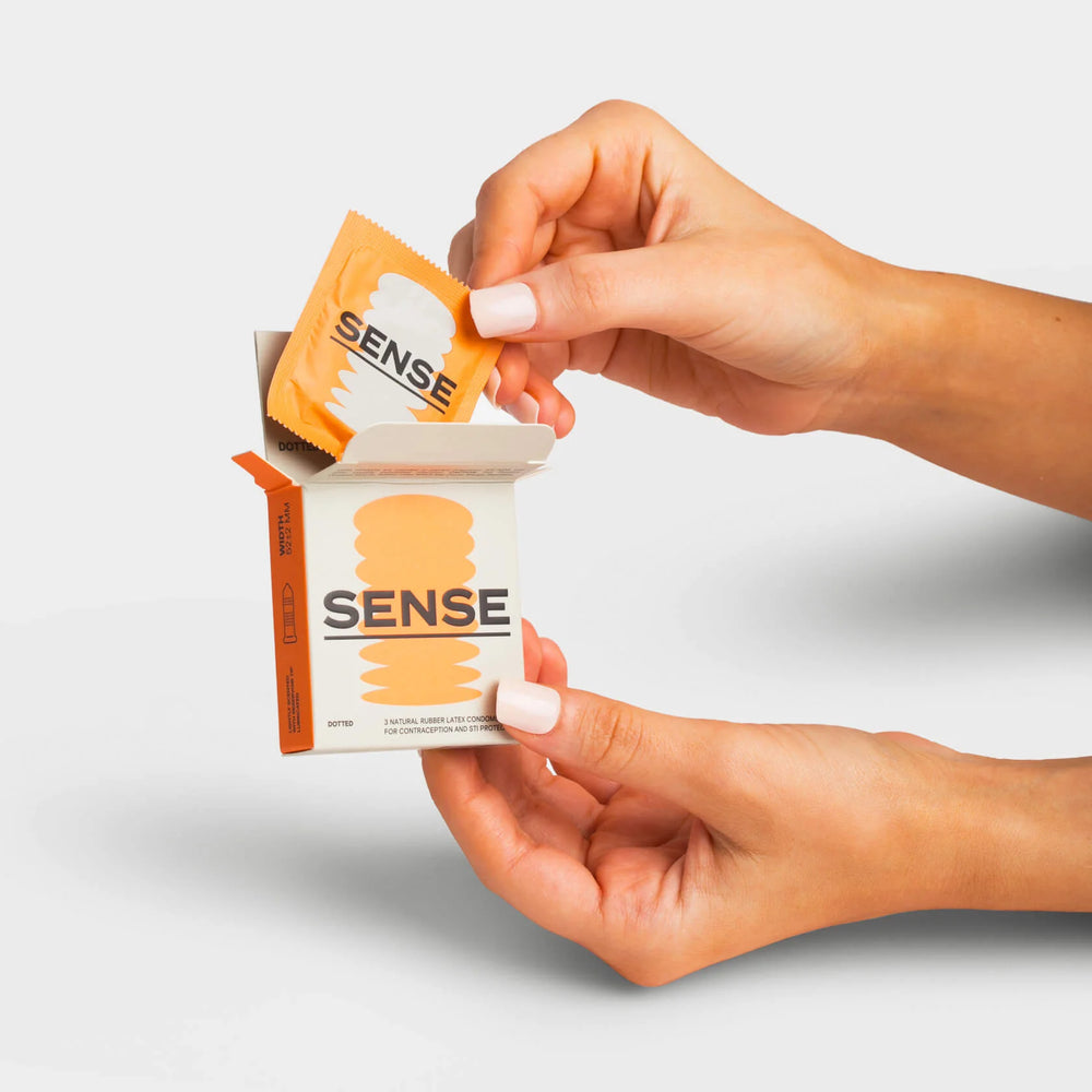 Sense dotted natural rubber latex condoms 3 pack 